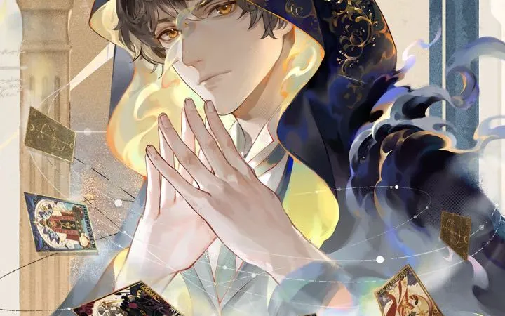 Official The Fool poster with a hooded character holding his hands together above floating cards and the Chinese words for game approval received