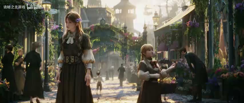 Women and children in a flower market from the official Lord of Mysteries launch film