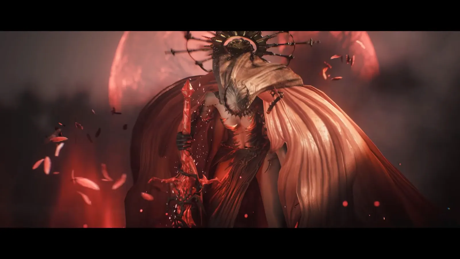Red winged demonic priestess