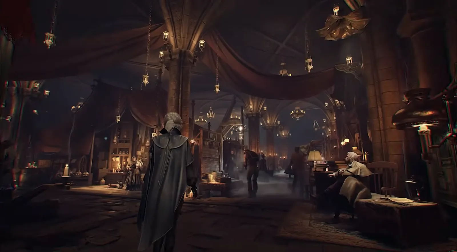 Candle-lit occult shop full of curios