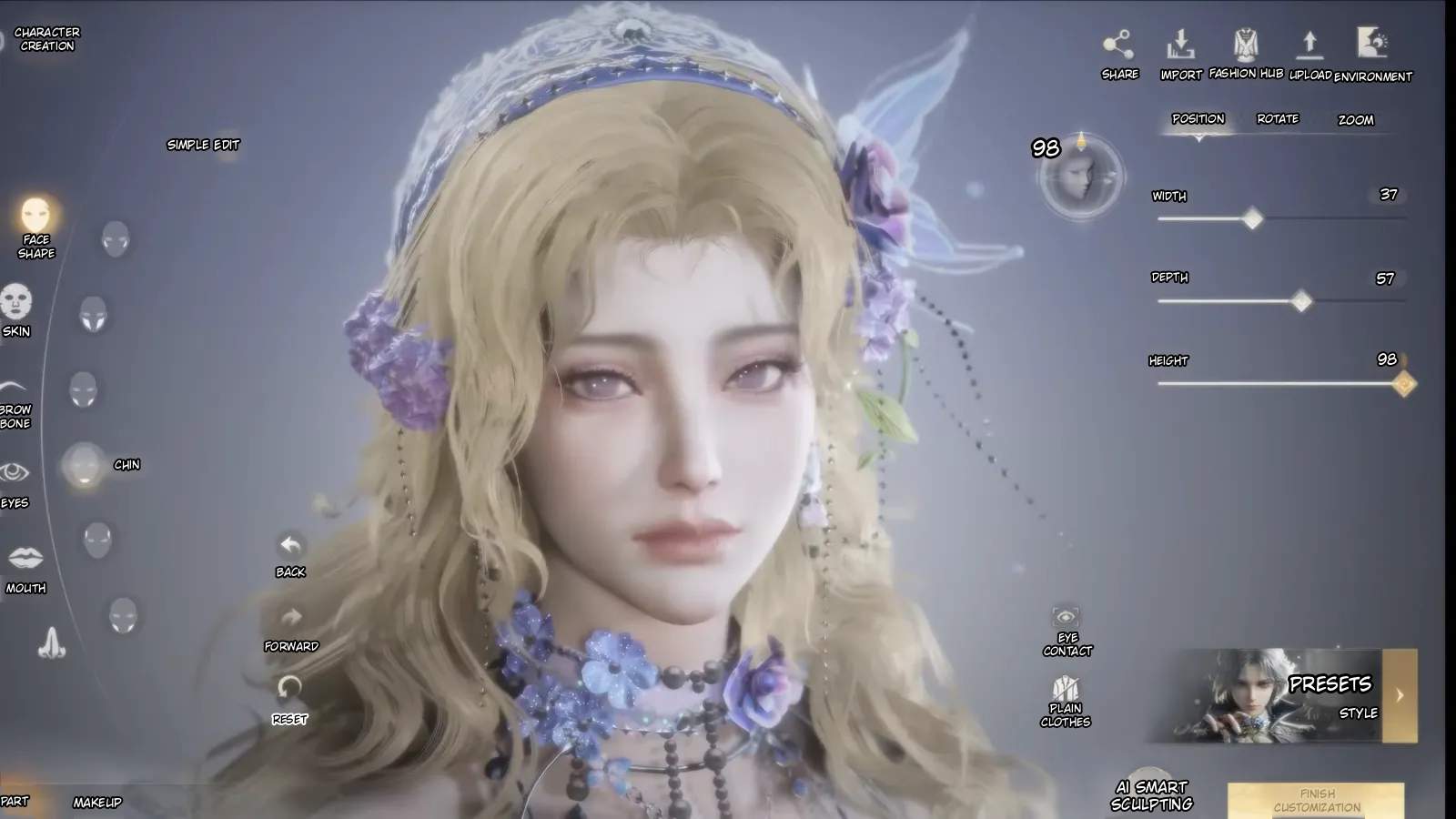 The same Lord of Mysteries character creator after Suki replaced the Chinese interface labels with English